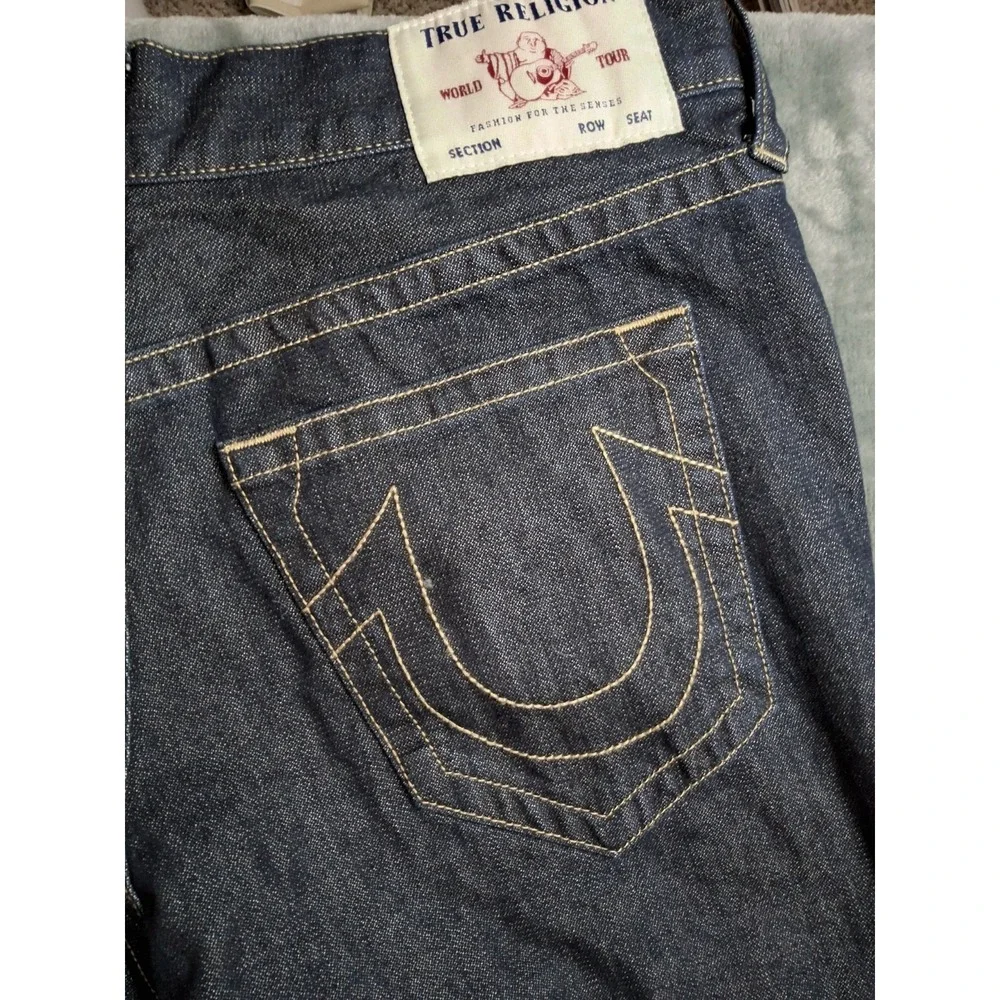 Mens‎ True Religion Jeans Rocco Size 34W Dark Blue Denim.